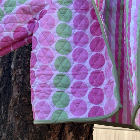 Kids Pink and Green Quilted Jacket - Picture 5 of 7
